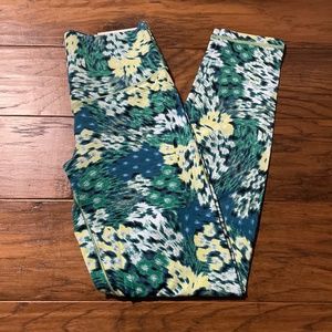 New aerie Real Me Xtra Hold Up 7/8 high rise leggings green floral S